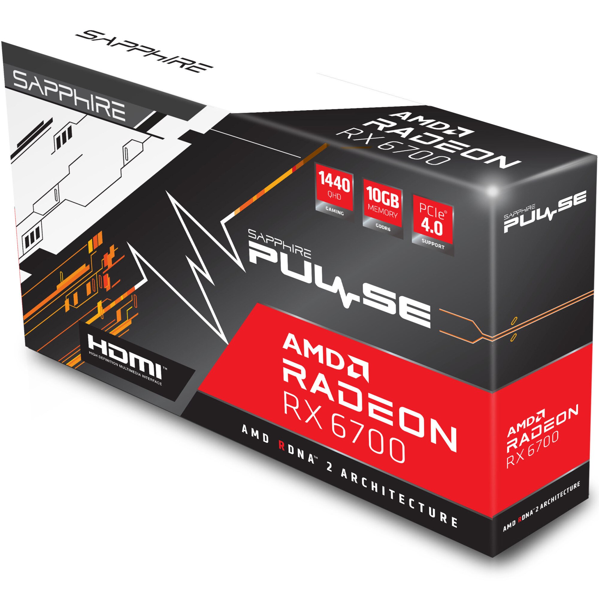 Placa video SAPPHIRE PULSE AMD RADEON™ RX 6700 GAMING OC 10GB