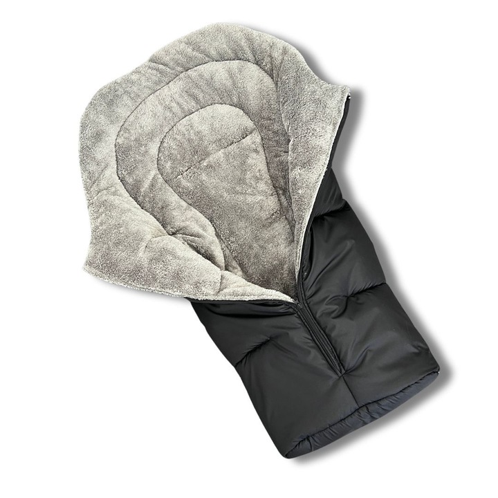 Универсален термо чувал, Капинката за Детска Количка, Кохавлия сива, Черен, 0-3 години