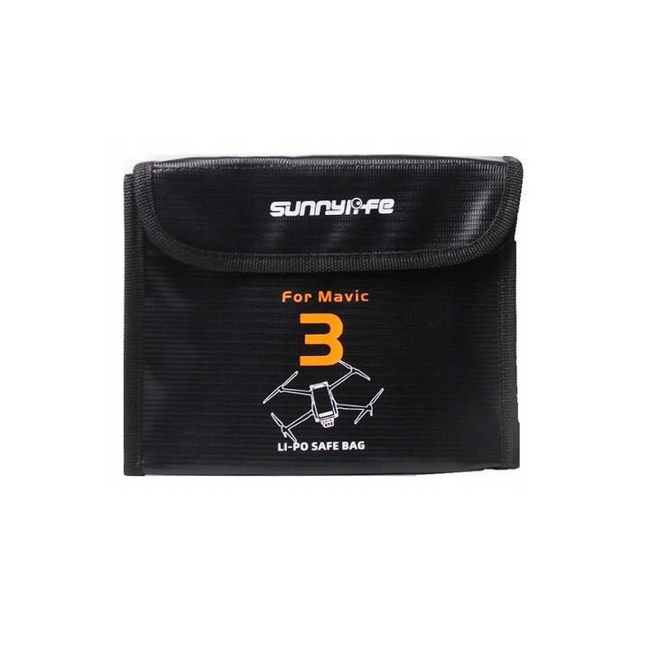 Carcasa 3 baterii M3-dc106-3 SunnyLife, pentru Dji Mavic 3, ignifuga, negru