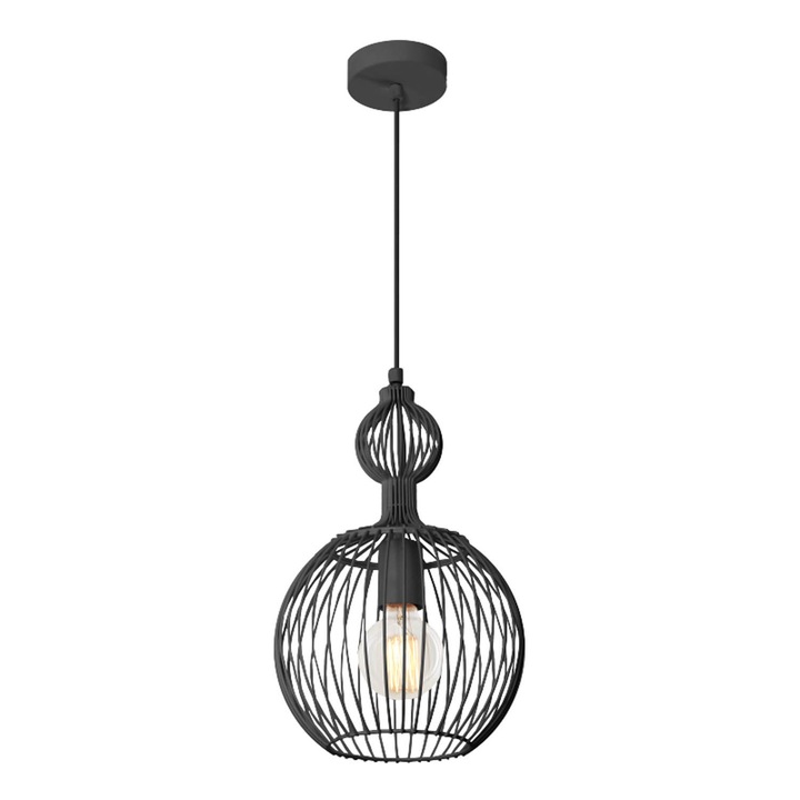 Pendul, Lampex, Tosya C, loft, negru, 90x24 cm, 60W
