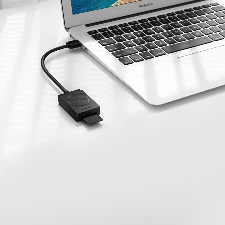 Четец за карти UGREEN 20250, USB 3.0, SD/Micro SD Card Reader, Черен ...