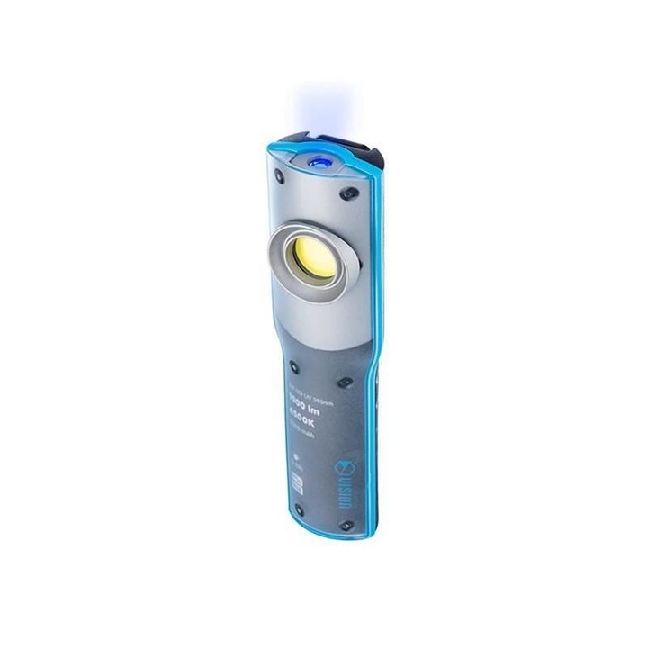 Lanterna lucru LED si UV, reincarcabila USB sau 220V, 5000mAh, 250/ 500/ 1000 lum + 220 lumeni, Vision 63302 Carmotion