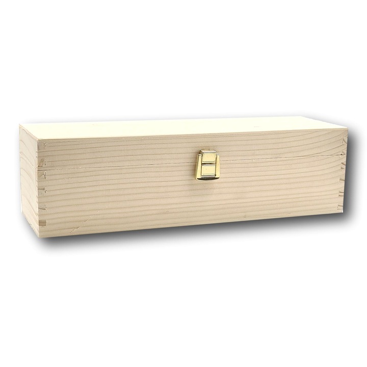 Fenyő fadoboz egy üveg bornak