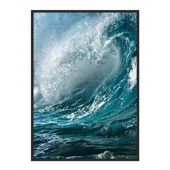 Poster decorativ cu rama, PoStar, MDF, 33x43 cm, Albastru