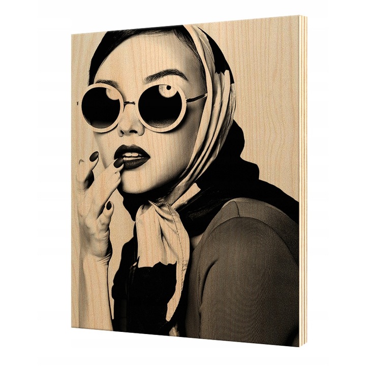 Poster decorativ, PoStar, Lemn, 28x39 cm, Maro