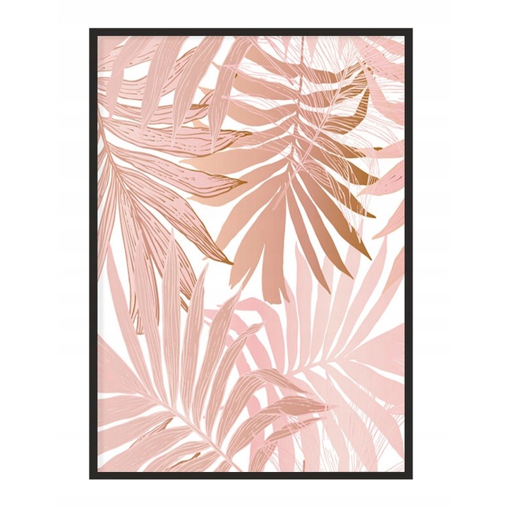 Poster decorativ cu rama, PoStar, MDF, 43x33 cm, Roz