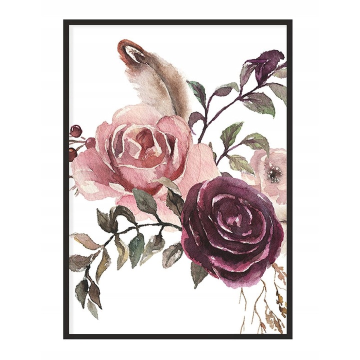 Poster decorativ cu rama, PoStar, MDF, 43x33 cm, Multicolor