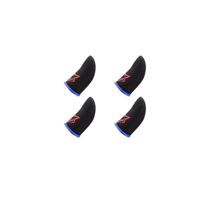 Set 4x manusi gaming Fox Blue v1, fibra carbon, pentru telefon, tableta, Pubg, Fortnite, Call of duty