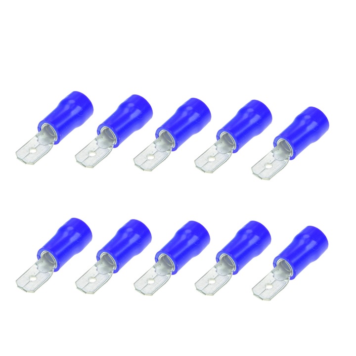 Set 10 bucati papuci electrici 6.3 mm tata elSales ELS-PET63, albastru