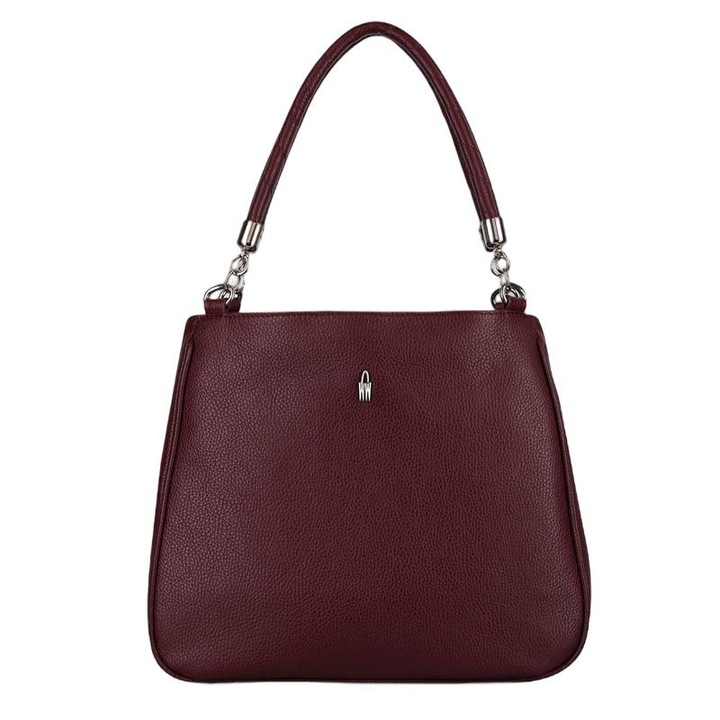 Válltáska, Wojewodzic, Valódi bőr, 29 x 30 x 12 cm, Bordó