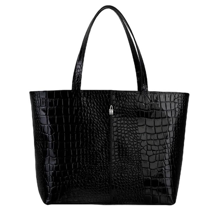 Válltáska, Wojewodzic, Valódi bőr, 43 x 30 x 13 cm, Fekete