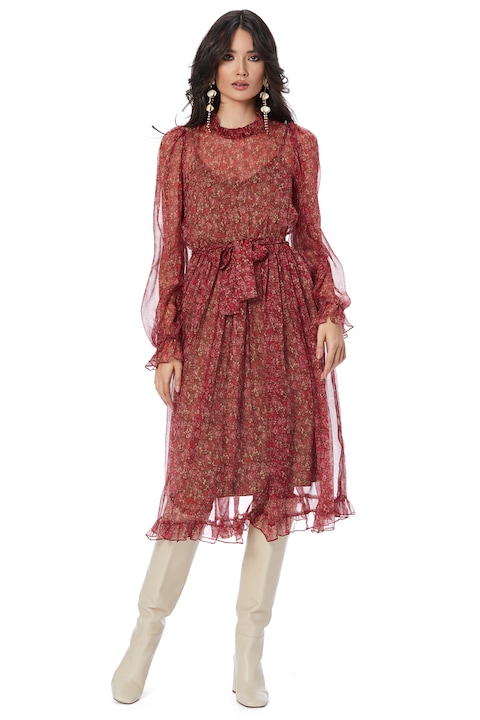 Рокля Framboise Florence в щампована коприна