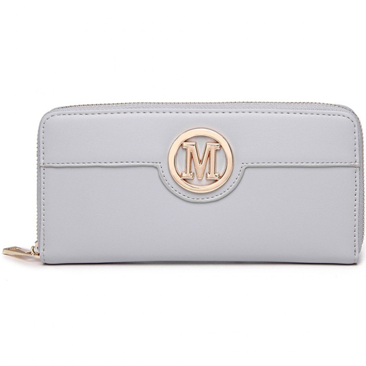 Portofel pentru dame din piele ecologica, Miss Lulu LP2031GY Gri