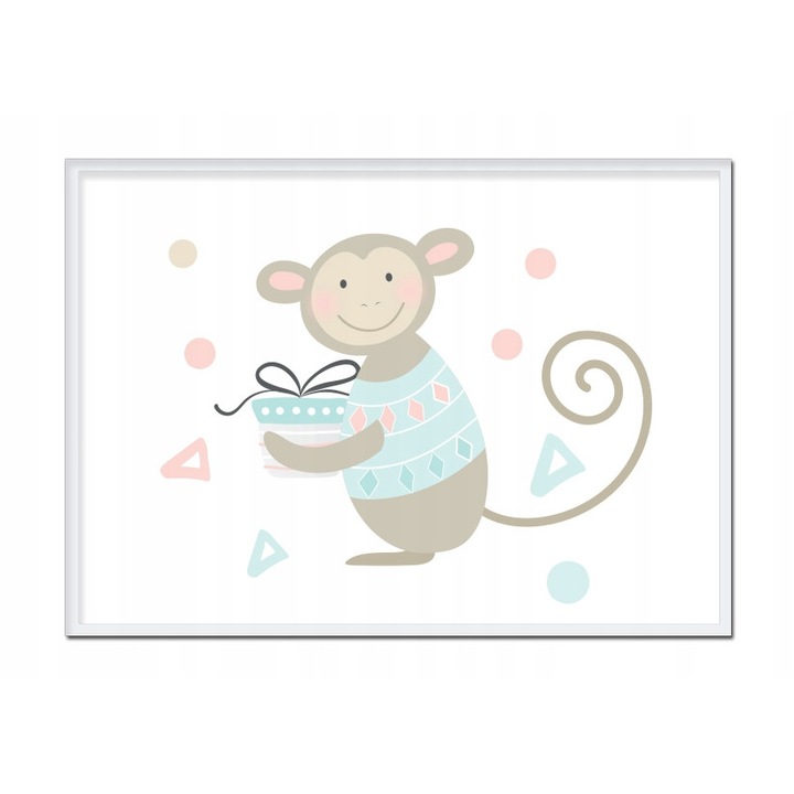 Рамкиран постер Маймуна, PoStar, 33x43 см, Многоцветен