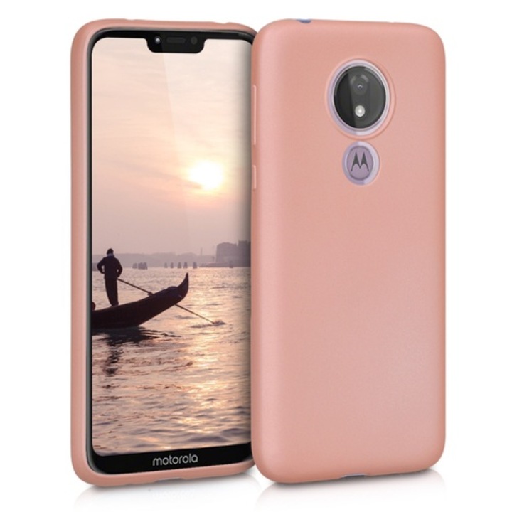 Кейс за Motorola Moto G7 Power, силикон, розово злато, 47757.31