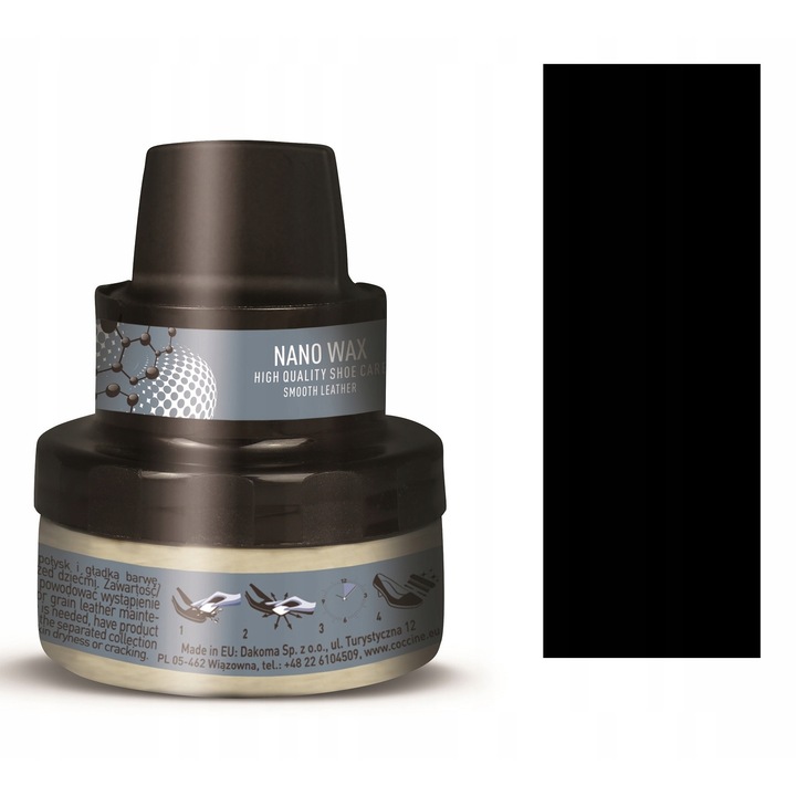 Crema cu ceara pentru piele Coccine, Negru, 50ml