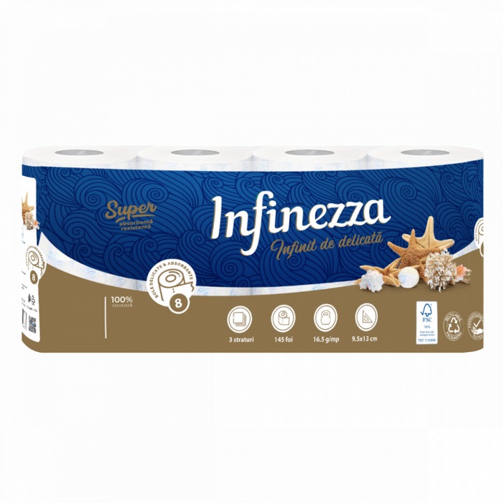Infinezza illatosított WC-papír 3 szál MARINO 8 db/készlet