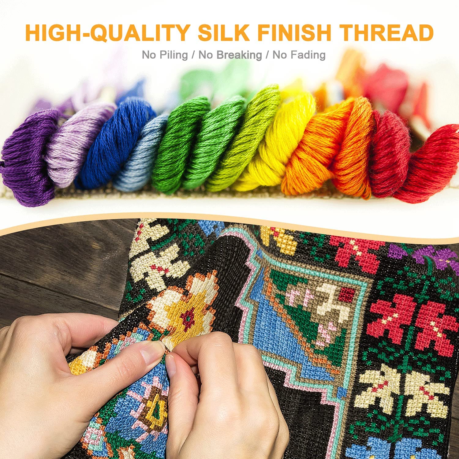 Set Fir de broderie, EZGETOP®, 100 fire colorate, 8m lungime/buc ...