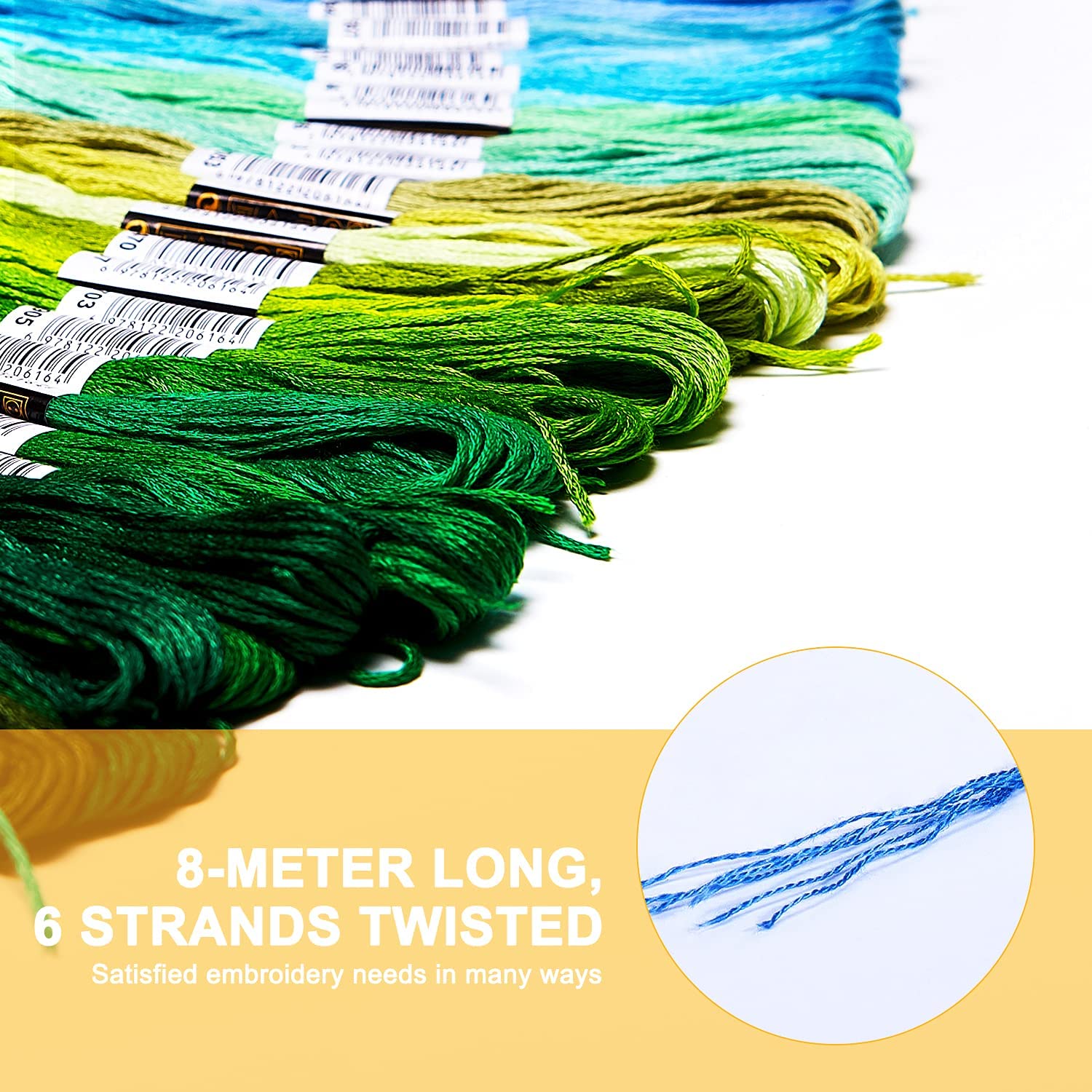 Set Fir de broderie, EZGETOP®, 100 fire colorate, 8m lungime/buc ...