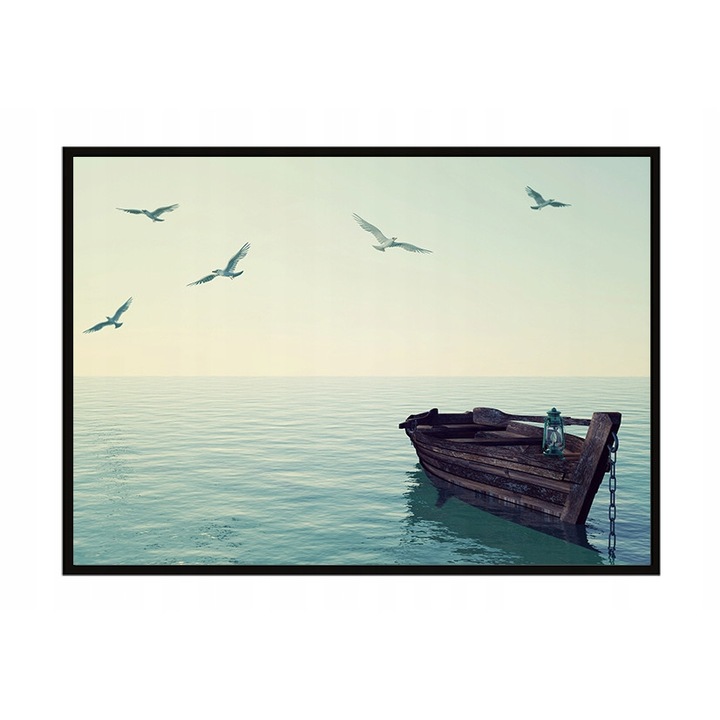Poster cu rama Boat, PoStar, 53x73 cm, Albastru