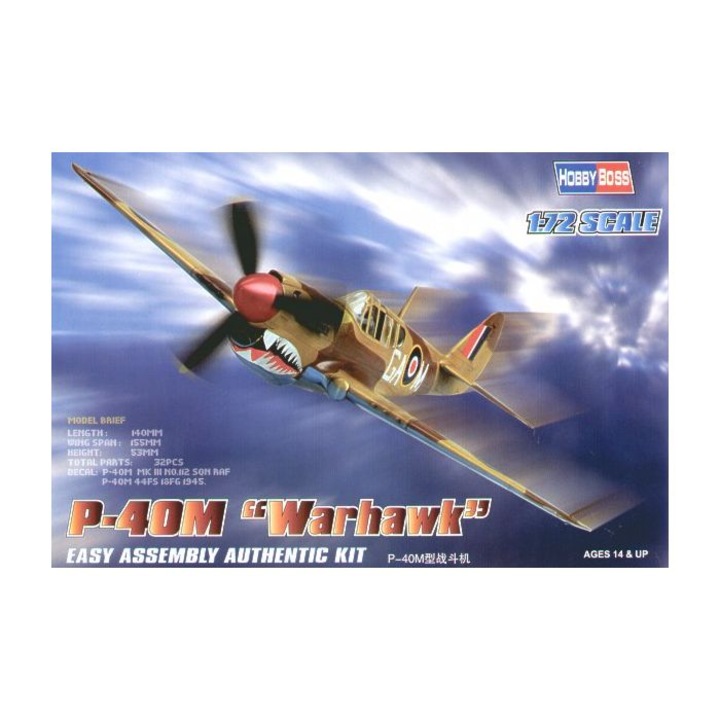 Kit de construit avion P-40M "Warhawk" 1:72 - asamblare usoara