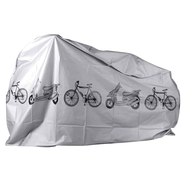 Калъф за велосипед/мотоциклет, Zola®, идеален за защита през всички сезони, размер XL, сив, с шарка, 200x100x0,8 cm
