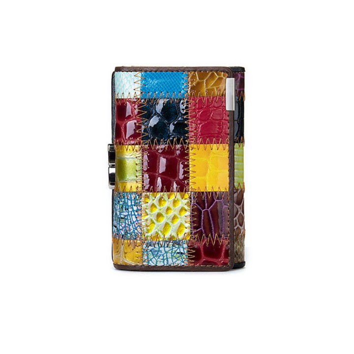 Portofel Dama, AVAMSI, WST-517 Multicolor, Piele naturala, 12.5X8X2 cm