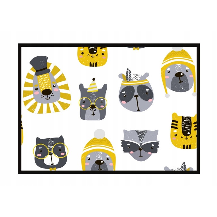 Poster decorativ cu rama, PoStar, MDF, 73x53 cm, Multicolor