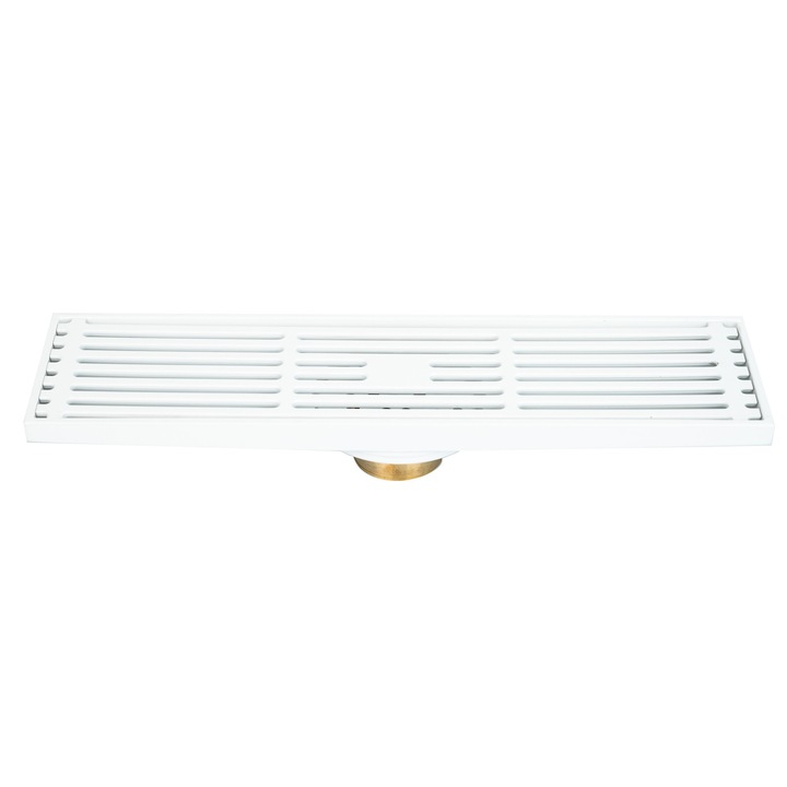 Sifon pardoseala, alb mat 30 X 8 cm, iesire pe 40 mm antimiros