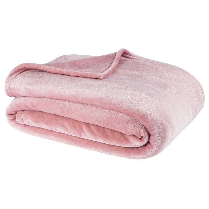 Кадифено одеяло, 240гр, 240х220 см, приятно на допир, розово