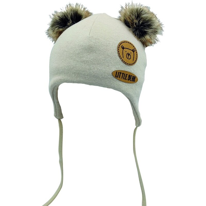 Caciula iarna, 48% bumbac, Little Bear, bej