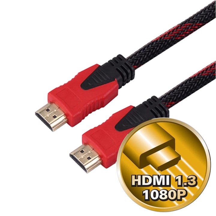 4.5m-es nagy sebességű HDMI kábel 1.3v, HD 1080P aranyozott apa-apa csatlakozó