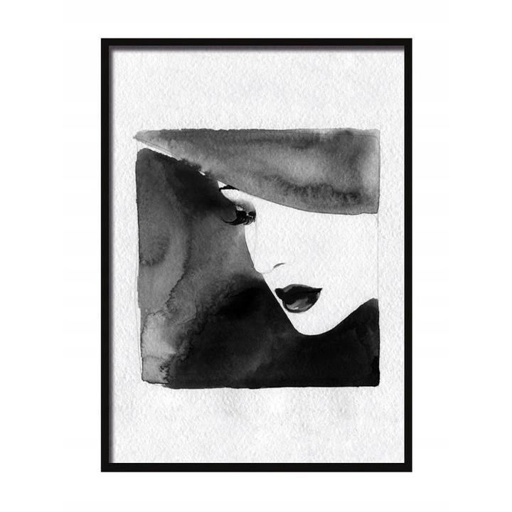 Poster decorativ cu rama, PoStar, MDF, 43x33 cm, Gri