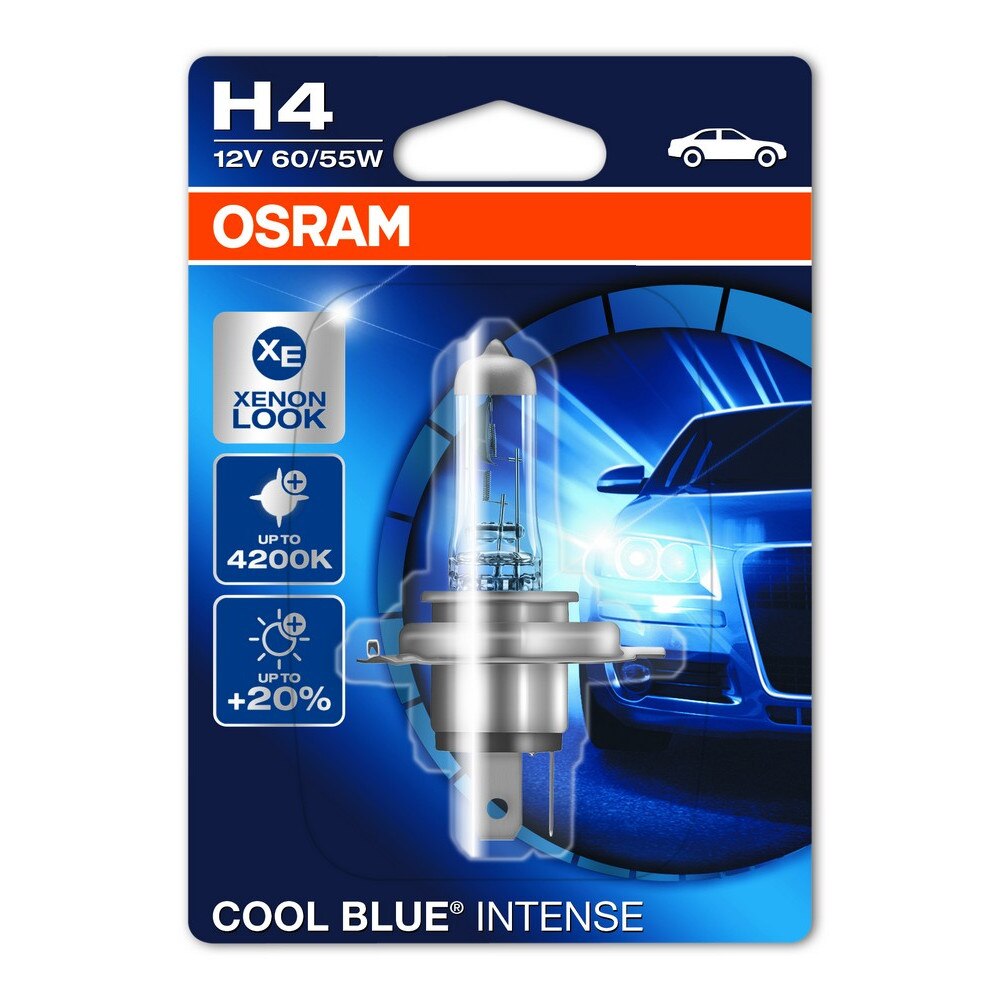 Bec auto halogen OSRAM 12V Cool Blue Intense H4 P43T 1 buc