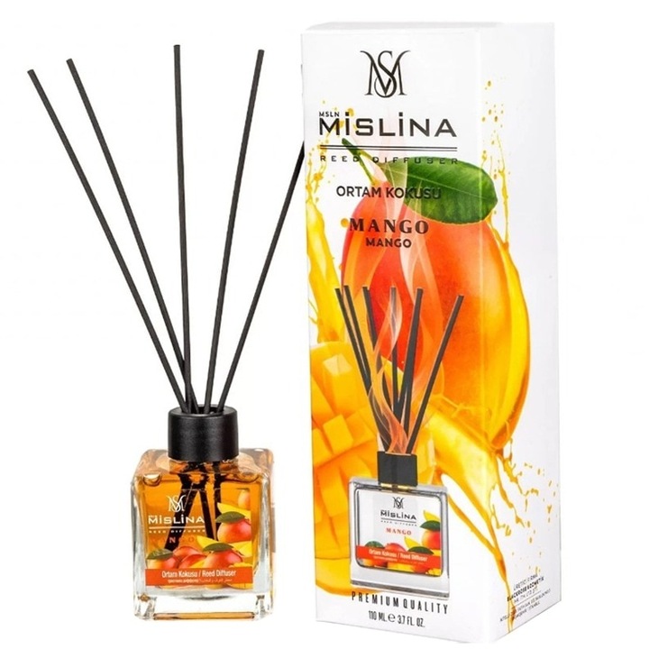 Odorizant de camera cu betisoare, Mislina, 110 ml, Mango