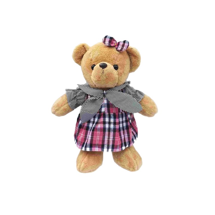 Urs plus maro cu rochita, Nichita Impex, 55cm