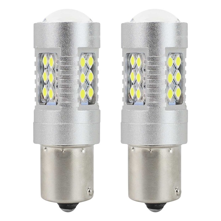 Set 2 buc bec led P21W 1156 BA15S 12V / 24V Nabi Market ®