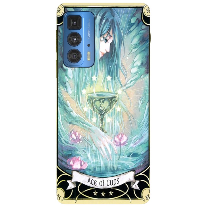 Кейс съвместим с Motorola Edge 20 модел Ace of cups, Силикон, TPU, Обратно