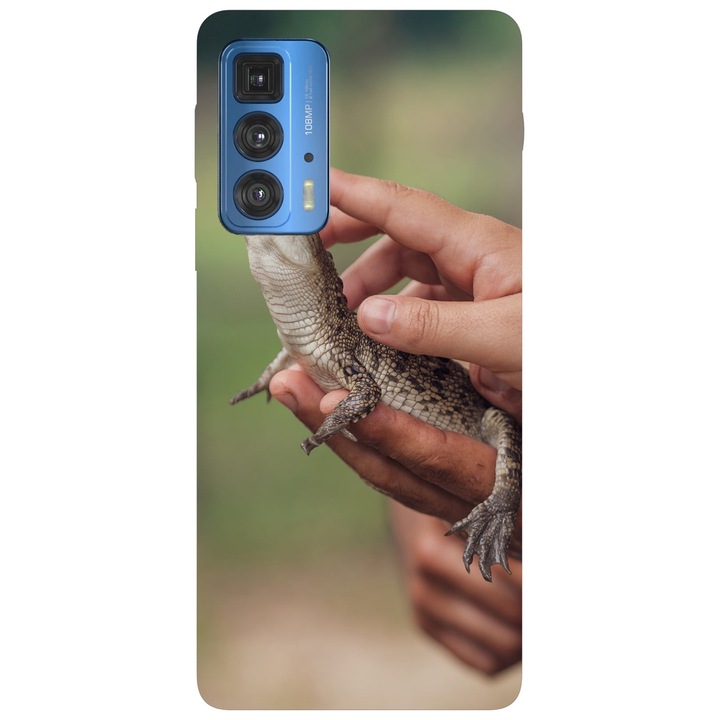 Кейс съвместим с Motorola G51 модел Baby Crocodile, силикон, TPU, обратното