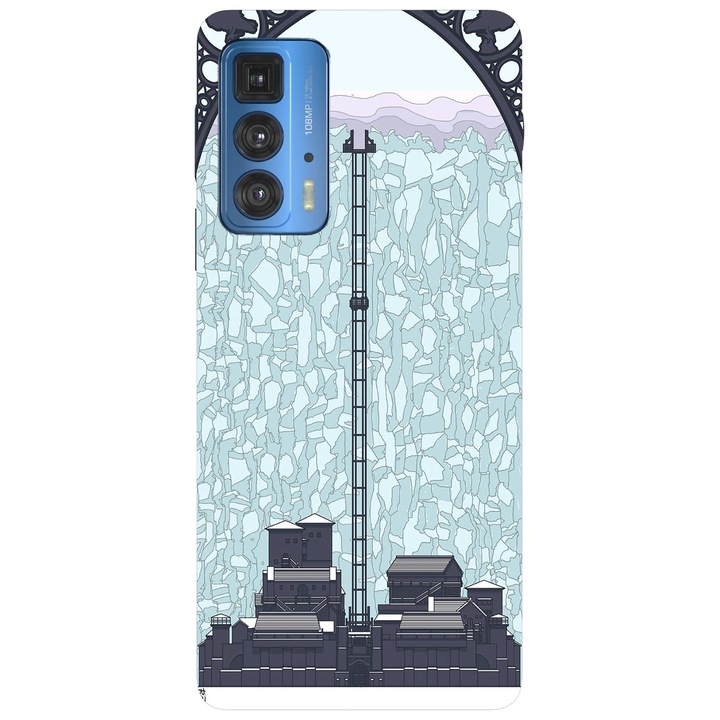 Кейс съвместим с Motorola G51 модел Castle Black, силикон, TPU, обратното