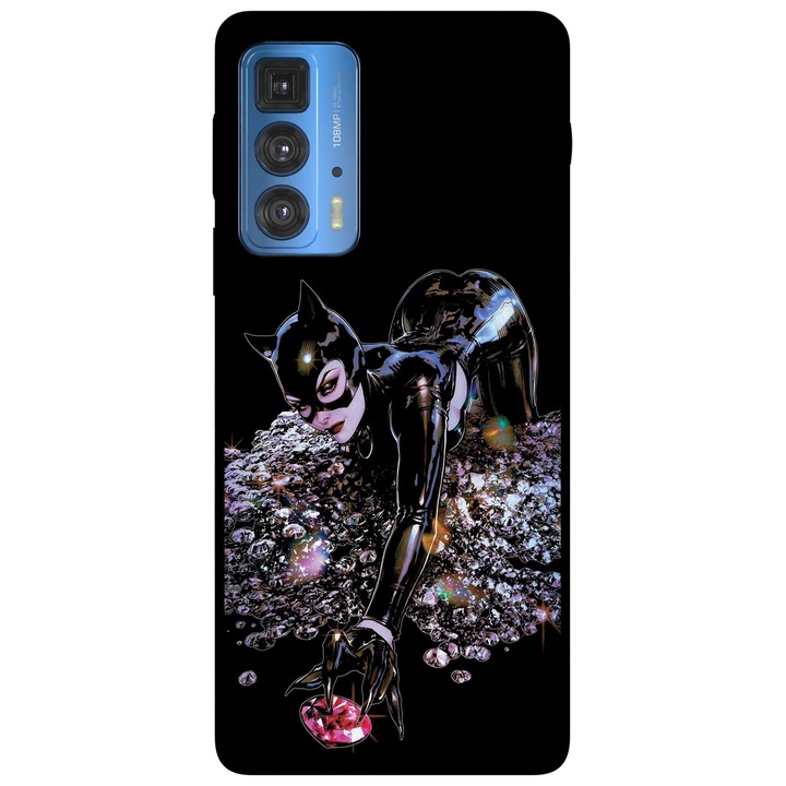 Кейс съвместим с Motorola G51 модел Жена котка, Силикон, TPU, Обратно