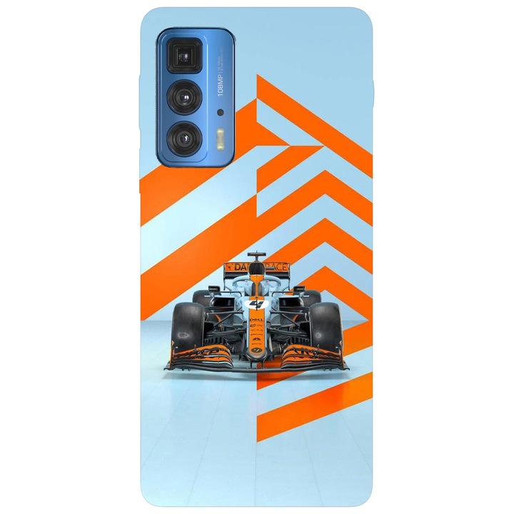 Капак, съвместим с модел Motorola Edge 20 Lite Formula one McLaren, силикон, TPU, обратно