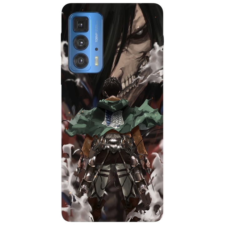 Капак, съвместим с модел Motorola Edge 20 Lite Eren атака върху титан, силиций, TPU, обратно