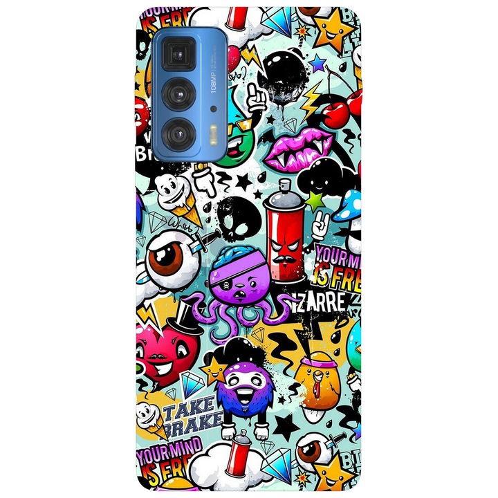 Капак, съвместим с графити модел Motorola Edge 20 Lite, силикон, TPU, обратно