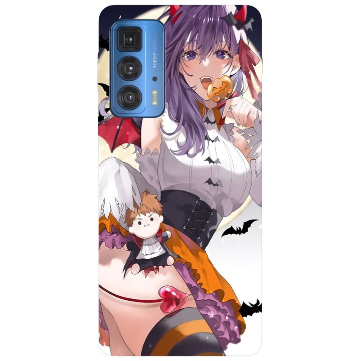 Капак, съвместим с Motorola Edge 20 Lite модел Хелоуин, силикон, TPU, обратно