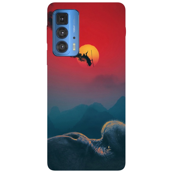 Калъф, съвместим с Motorola Edge 20 Lite модел Kong Skull Island, силикон, TPU, обратното