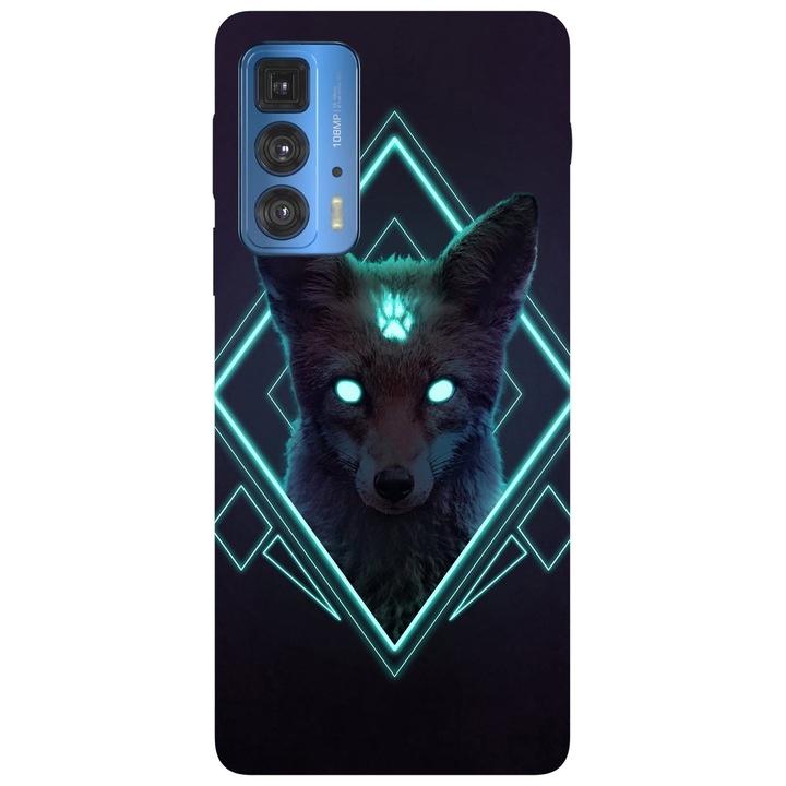 Кейс съвместим с Motorola G51 модел Neon Fox, силикон, TPU, обратно