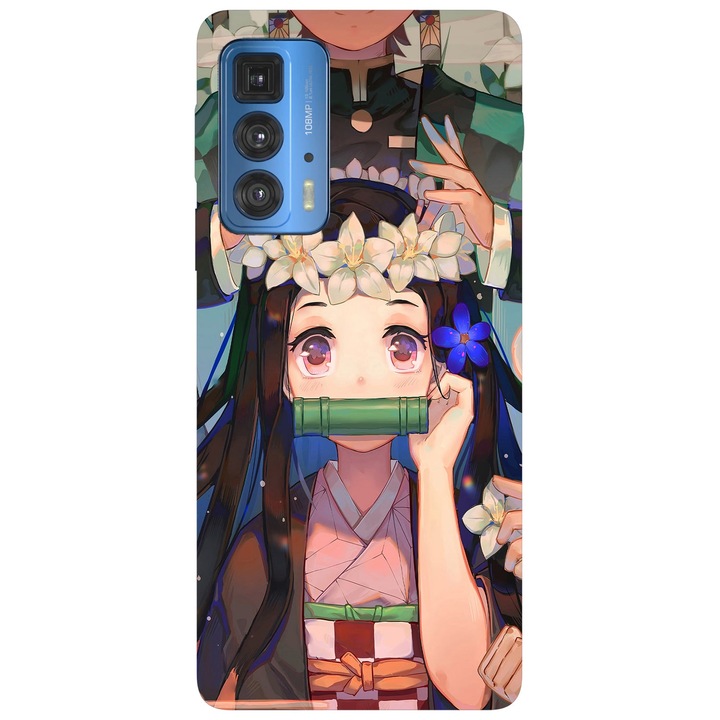 Кейс съвместим с модел Motorola G51 Nezuko kamado DemonSlayer, силикон, TPU, обратното