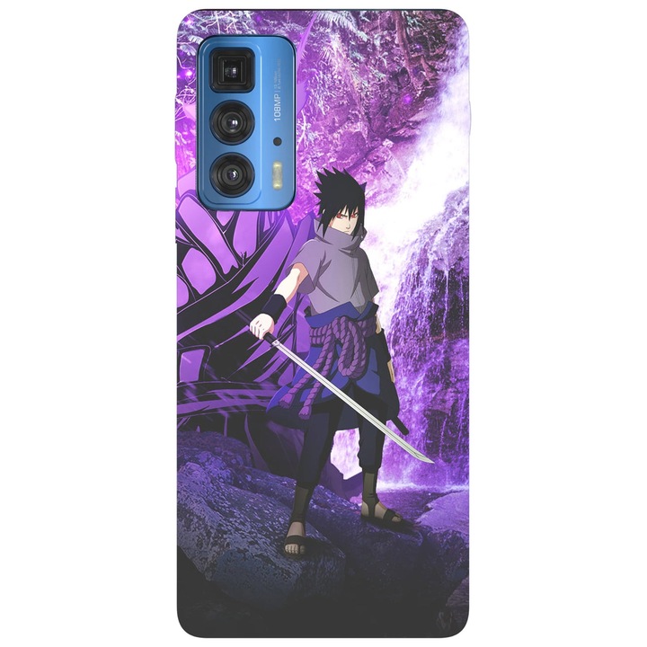 Кейс съвместим с модел Motorola G51 Sasuke Uchiha Susano, силикон, TPU, обратното