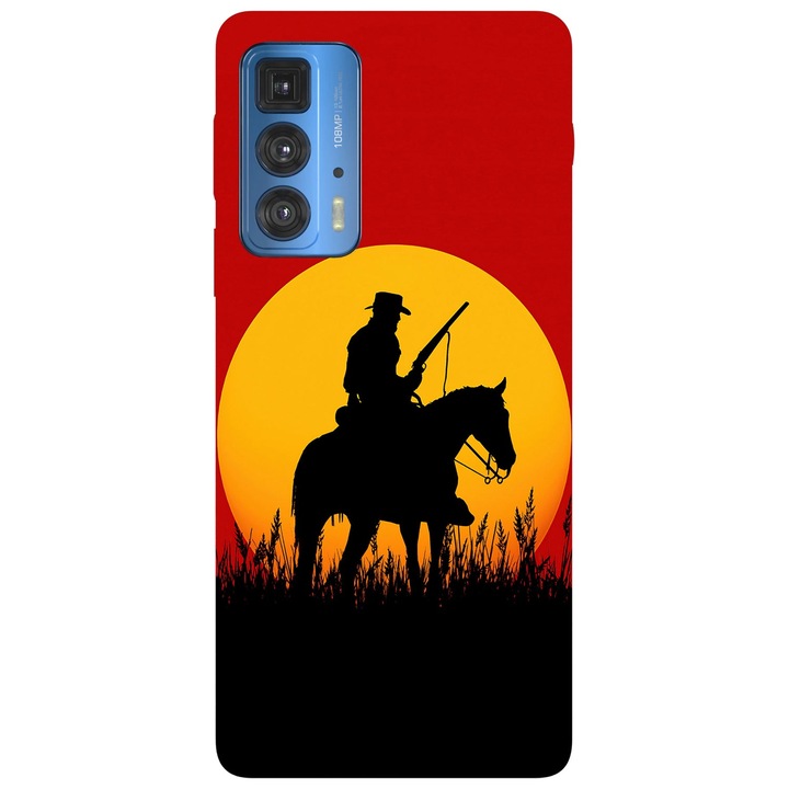 Капак, съвместим с модел Motorola Edge 20 Lite Red Dead Redemption 2, силикон, TPU, обратното
